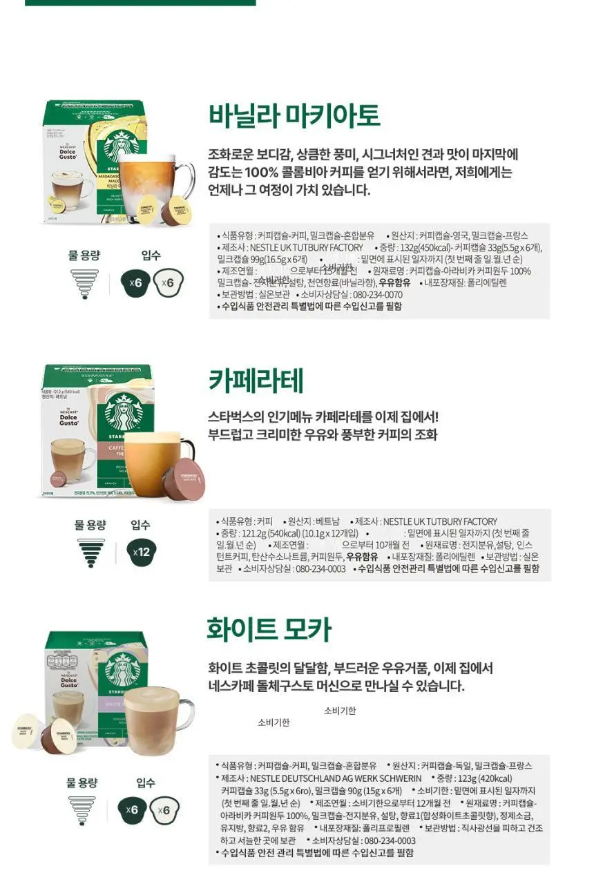 [공식] 스타벅스 돌체구스토 캡슐 5박스(60P) 인기 패키지 상세페이지 17